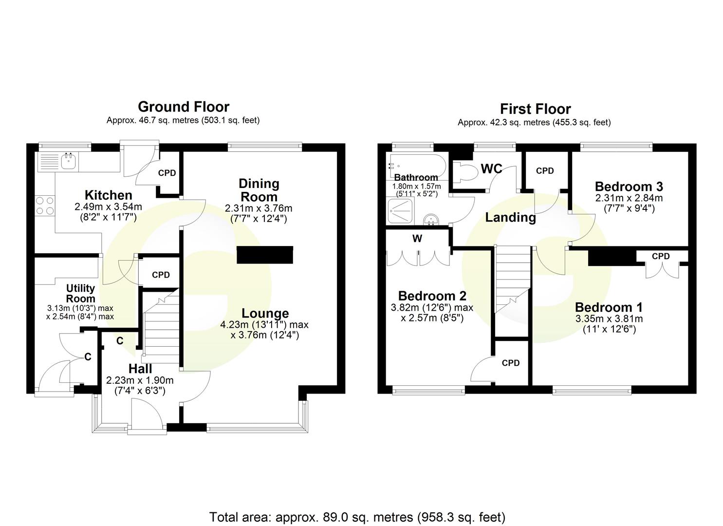 Floorplan.Dorset Grove, North Shields
